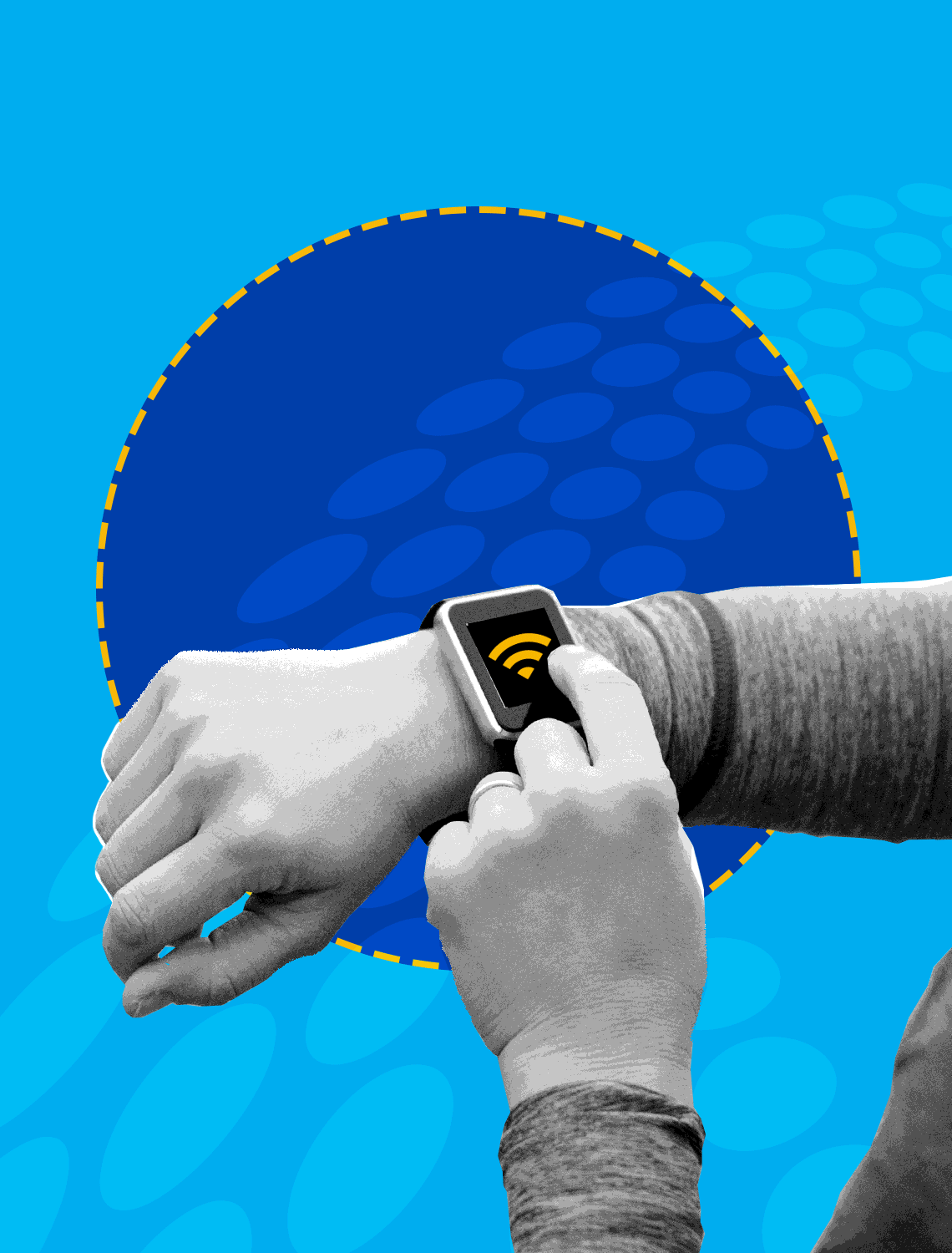 Person scrolling through apps on watch