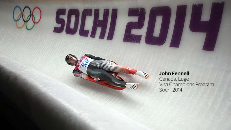 John Fennell, Canada - Luge, Visa Champions Program, Sochi 2014