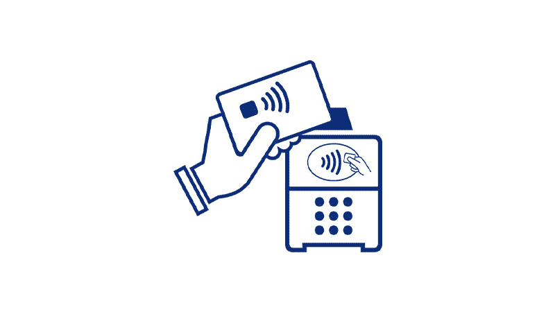 contactless payment icon - holding card up to card reader