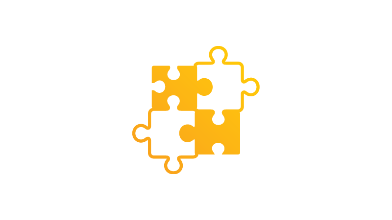 puzzle-icon-yellow-800x450 Icon of four puzzle pieces fitting together
