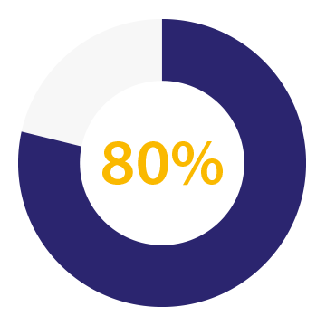 80 percent, circle bar graph 80 percent, circle bar graph