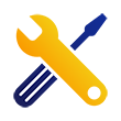 Wrench and screwdriver making an X