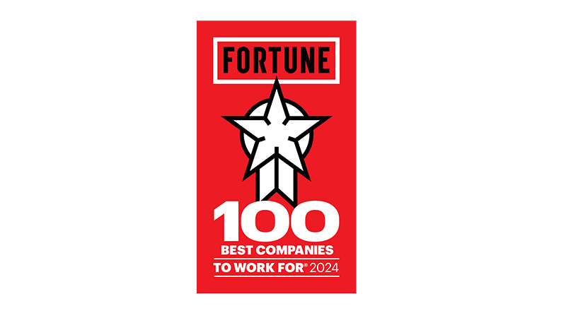 Fortune 100 Best Companies to work for 2024 badge.
