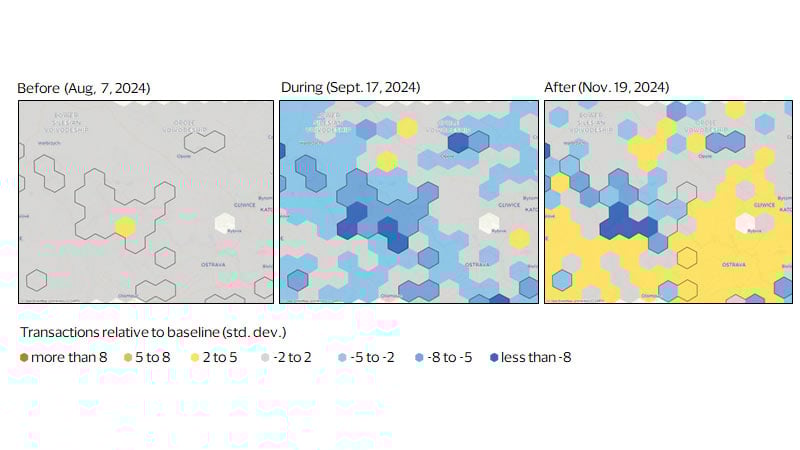 Spending impact of the September 2024 floods in Central Europe. See image description for details.