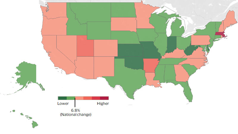 U.S. western labor markets unemployment map. See image description for details.